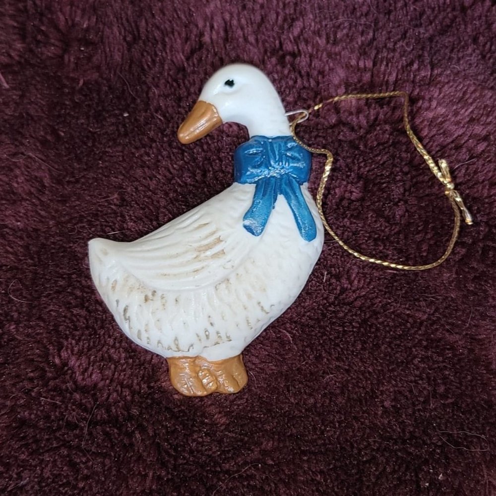 porcelain christmas goose ornament